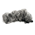Silver black polka dot mesh banana hair-clip white background