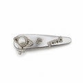 Silver-Gray Heart Pearl Letter Rhinestone Snap Hair Clip