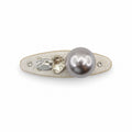 Silver Pearl Heart Rhinestone Alligator Hair Clip