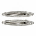 Silver Rhinestone Bar Alligator Hair Clips - Set of 2