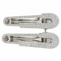 Silver Rhinestone Paperclip Alligator Hair Clips - Set of 2