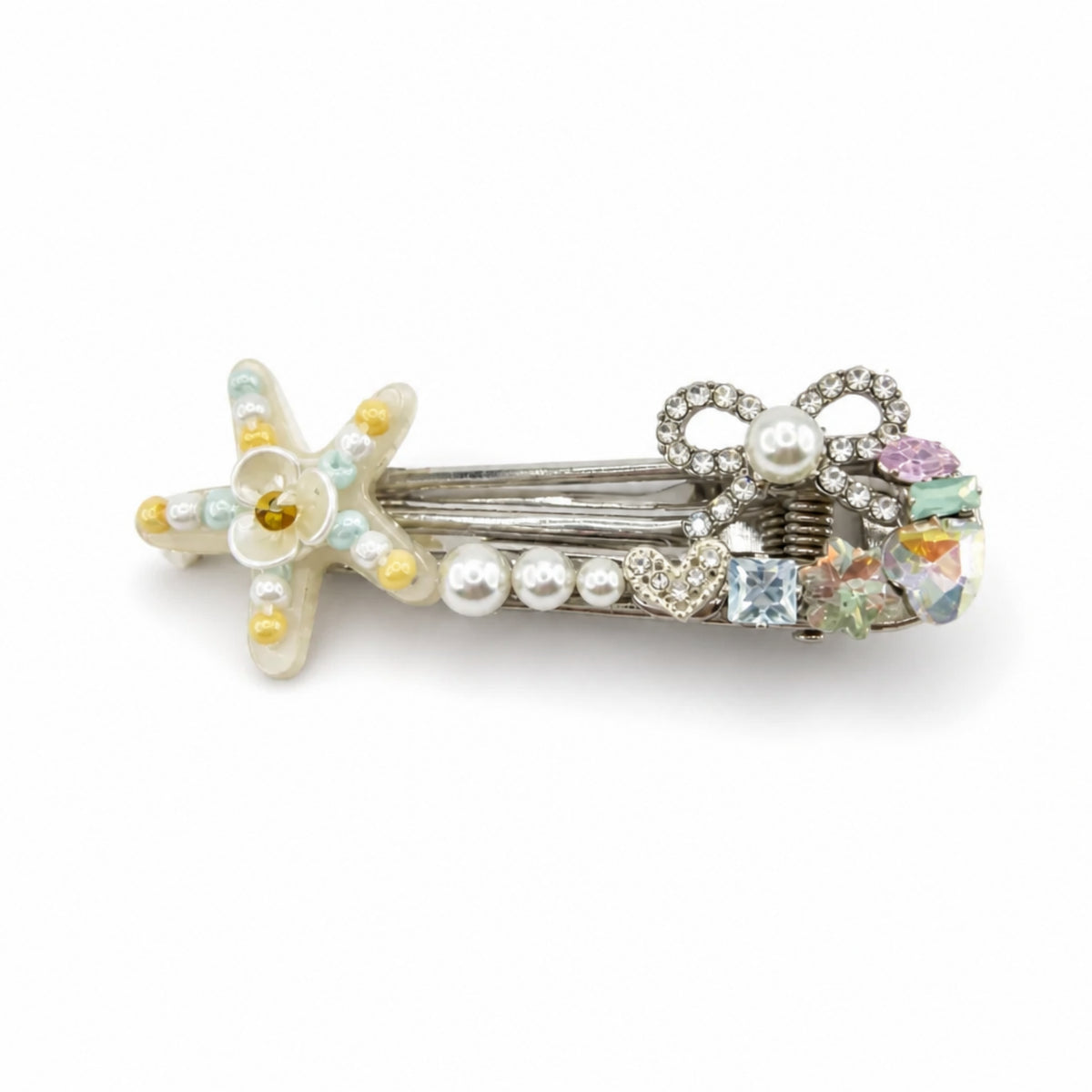 Starfish Pearl Crystal Alligator Hair Clip