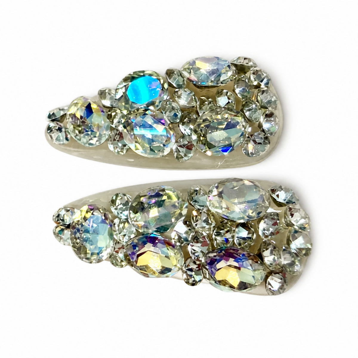 Teardrop Rhinestone Alligator Hair Clips - Set of 2