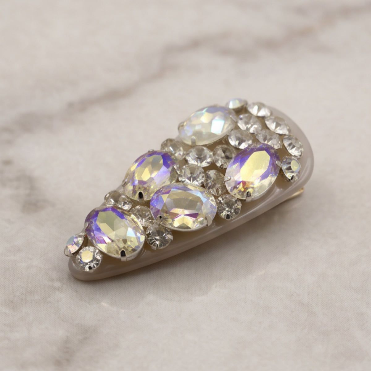 Teardrop Rhinestone Alligator Hair Clips - Set of 2