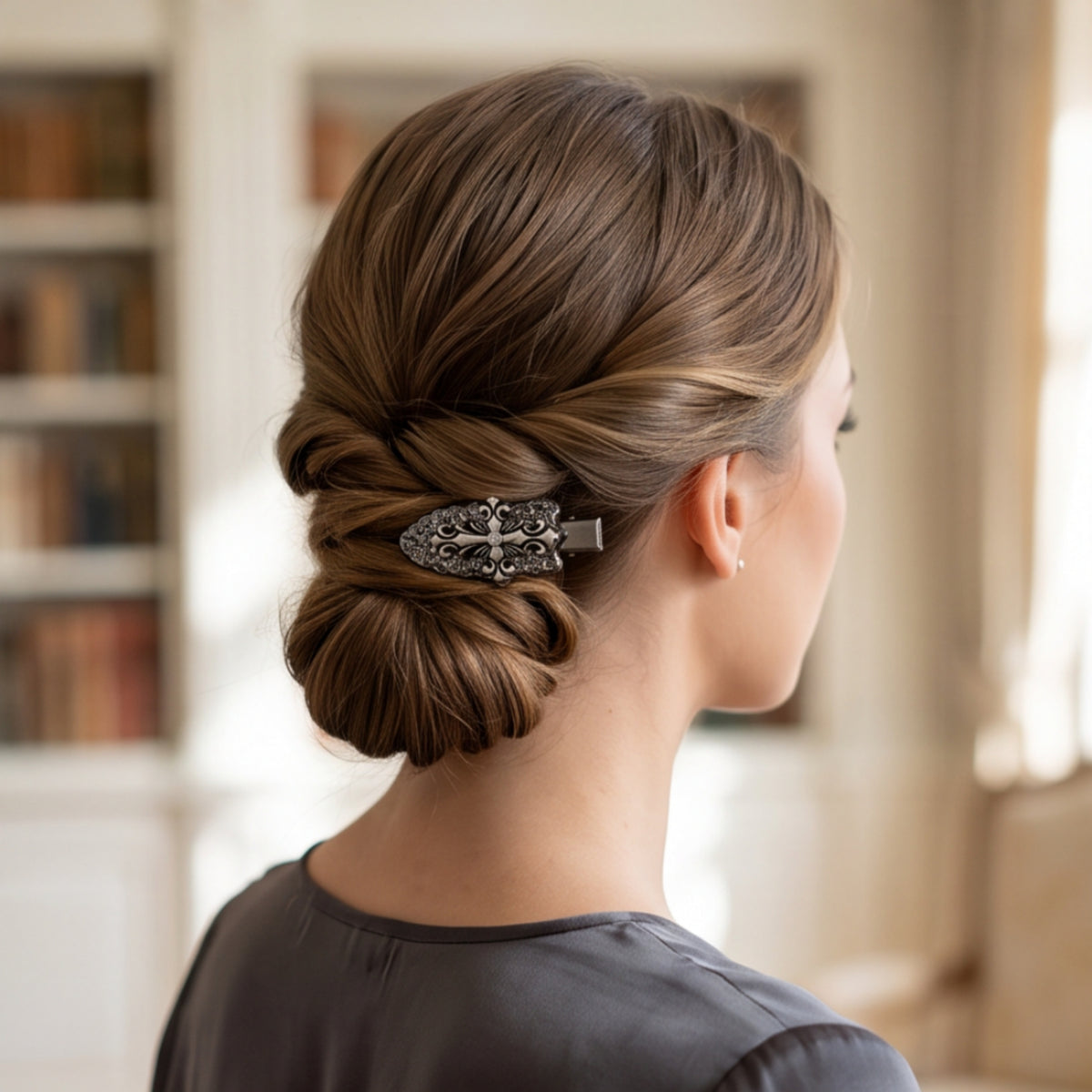 Vintage Gothic Cross Alligator Hair Clip