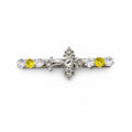 Vintage Yellow Cross Cubic Zirconia Alligator Hair Clip