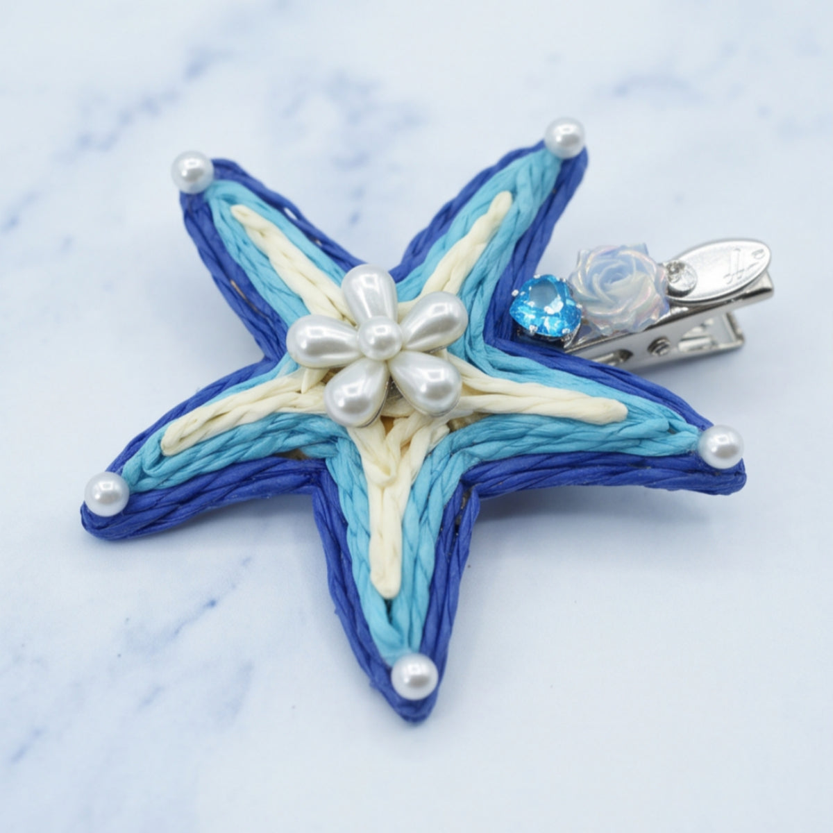 Woven Starfish Alligator Hair Clip