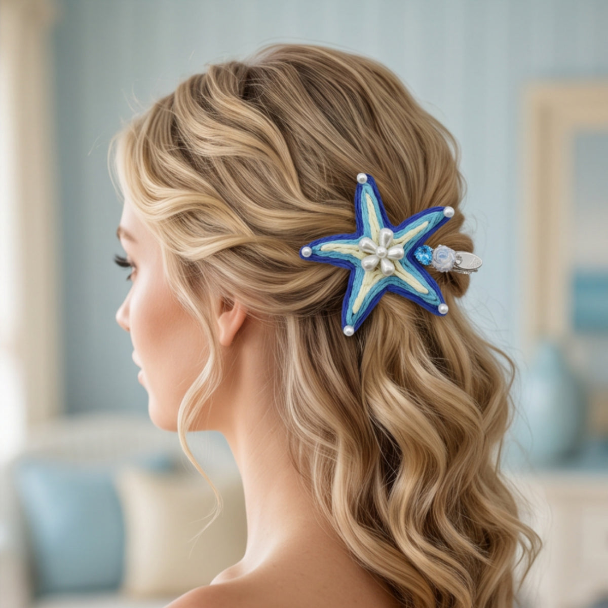 Woven Starfish Alligator Hair Clip